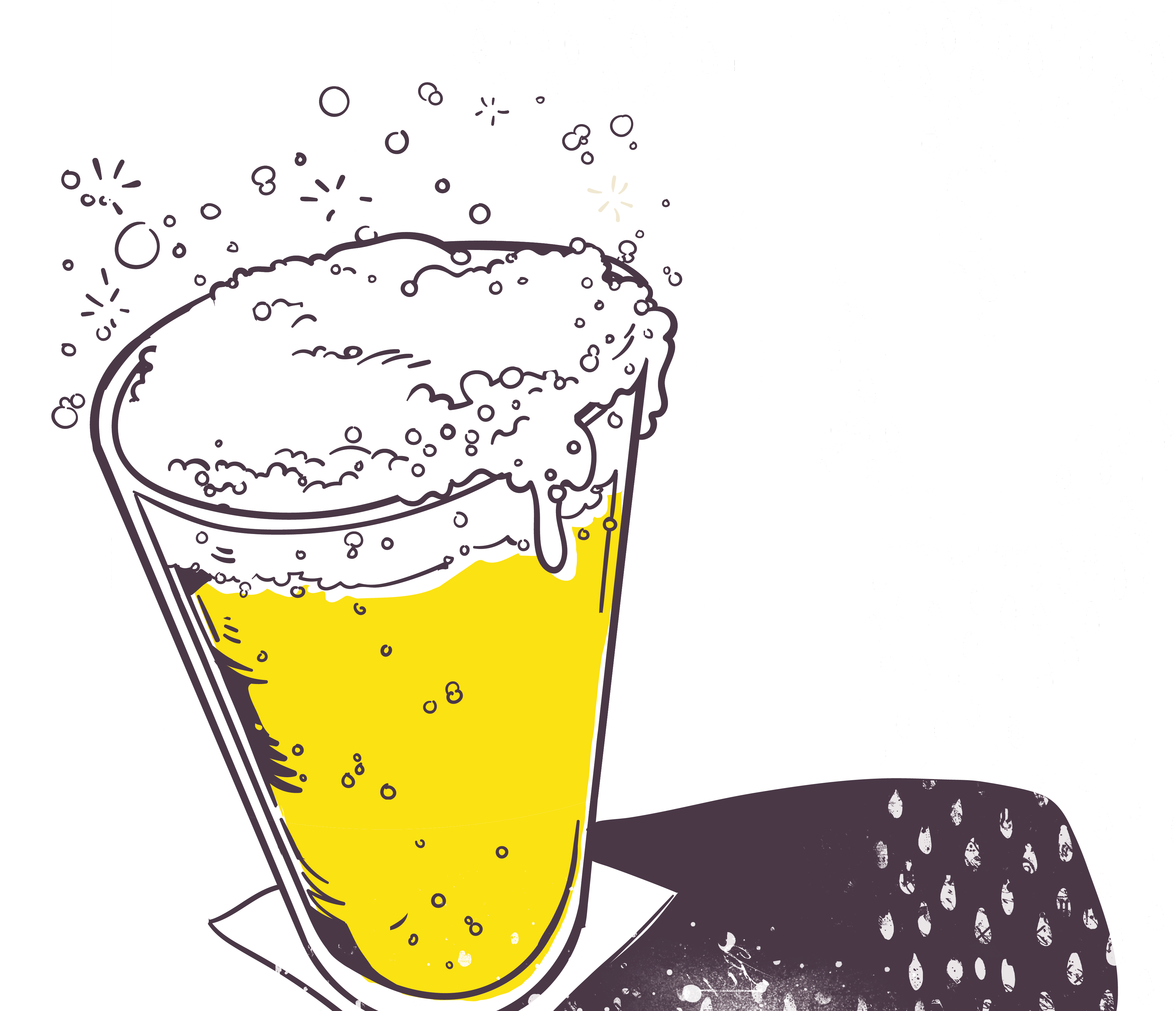 Pint of foamy beer illustration